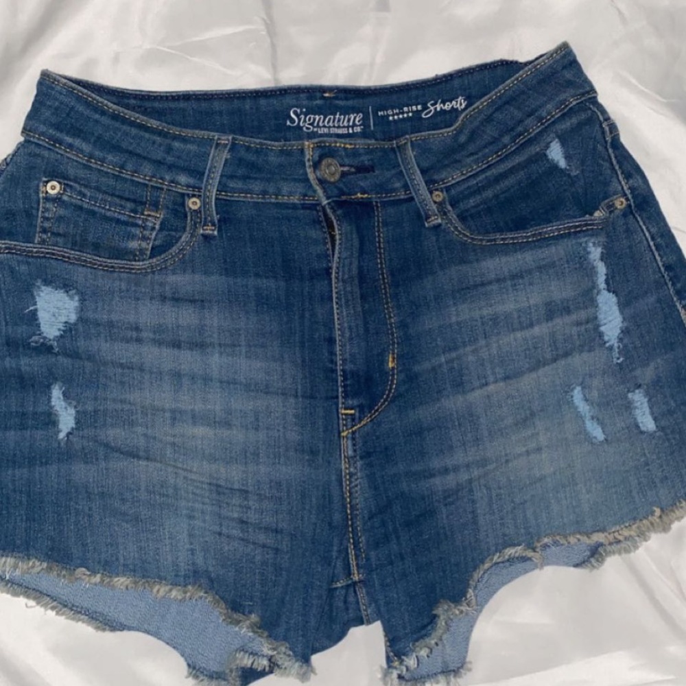 Signature Levi Strauss High Rise Distressed Shorts